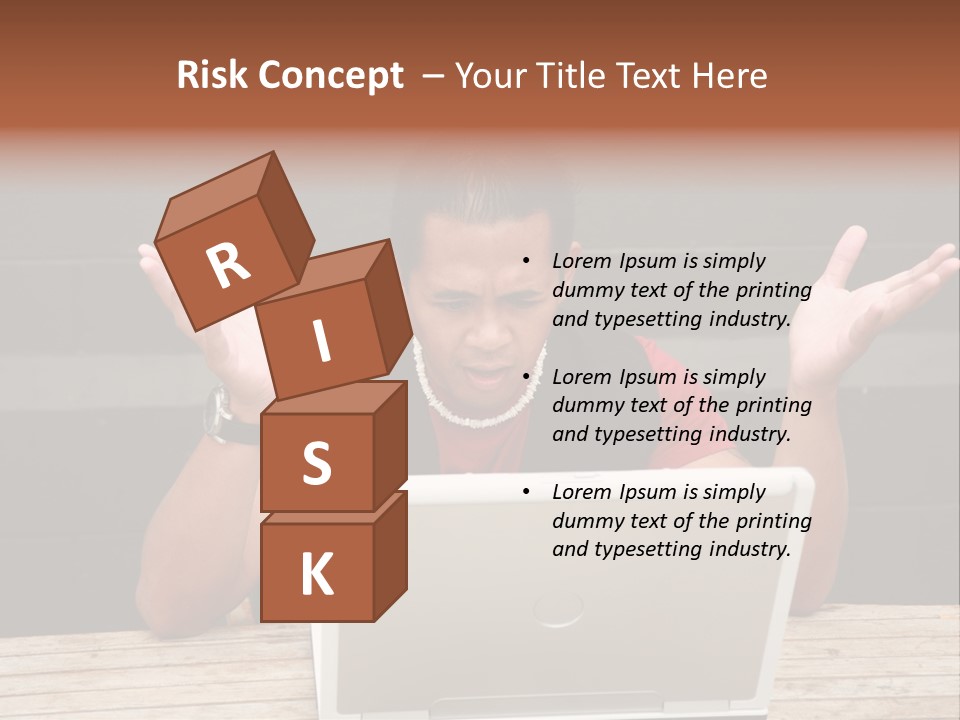 A Man Sitting In Front Of A Laptop Computer PowerPoint Template