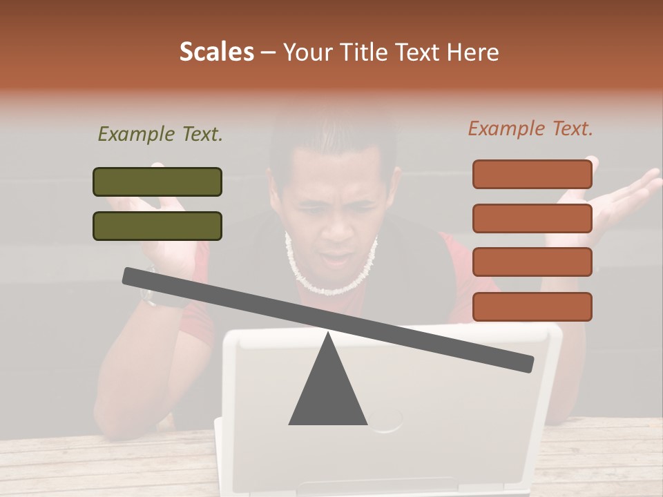 A Man Sitting In Front Of A Laptop Computer PowerPoint Template