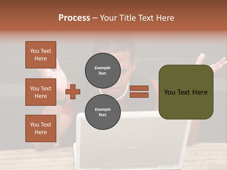 A Man Sitting In Front Of A Laptop Computer PowerPoint Template