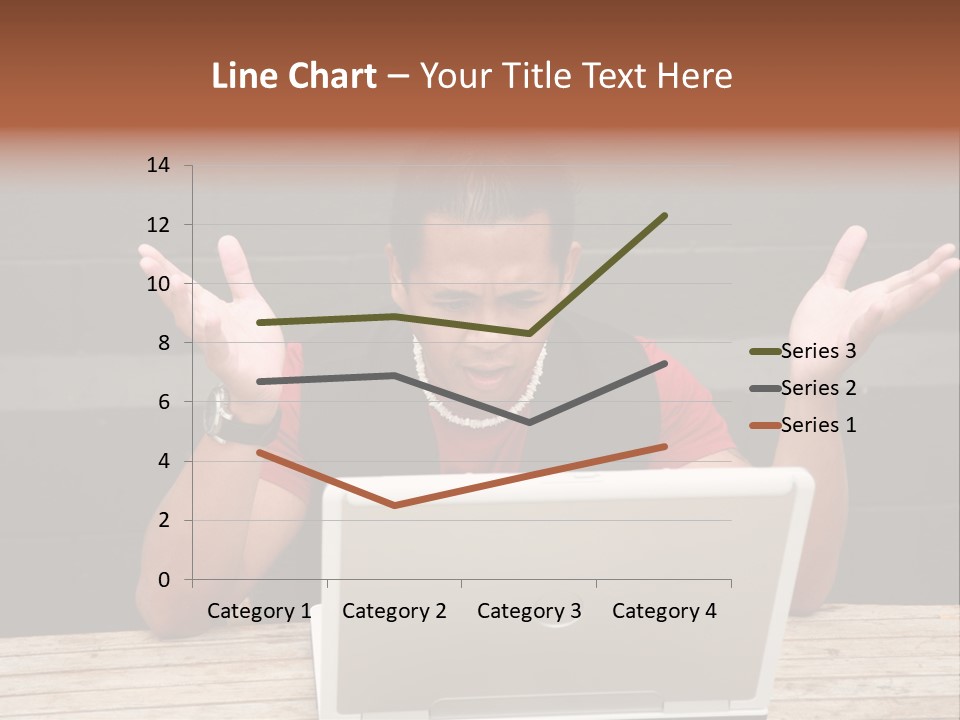 A Man Sitting In Front Of A Laptop Computer PowerPoint Template