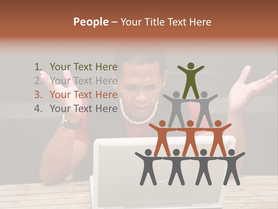 A Man Sitting In Front Of A Laptop Computer PowerPoint Template