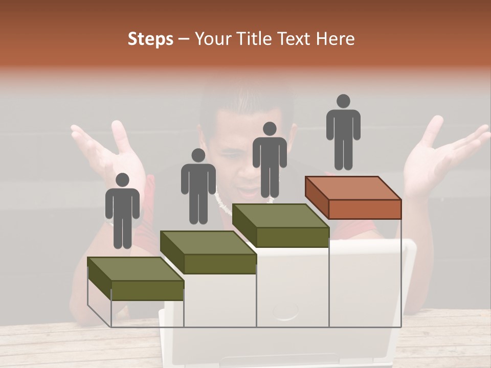 A Man Sitting In Front Of A Laptop Computer PowerPoint Template