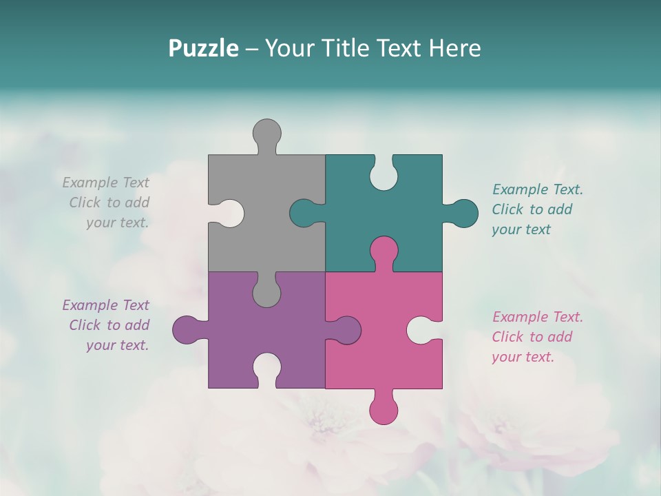 Beautiful Flowers Mossrose Closeup PowerPoint Template