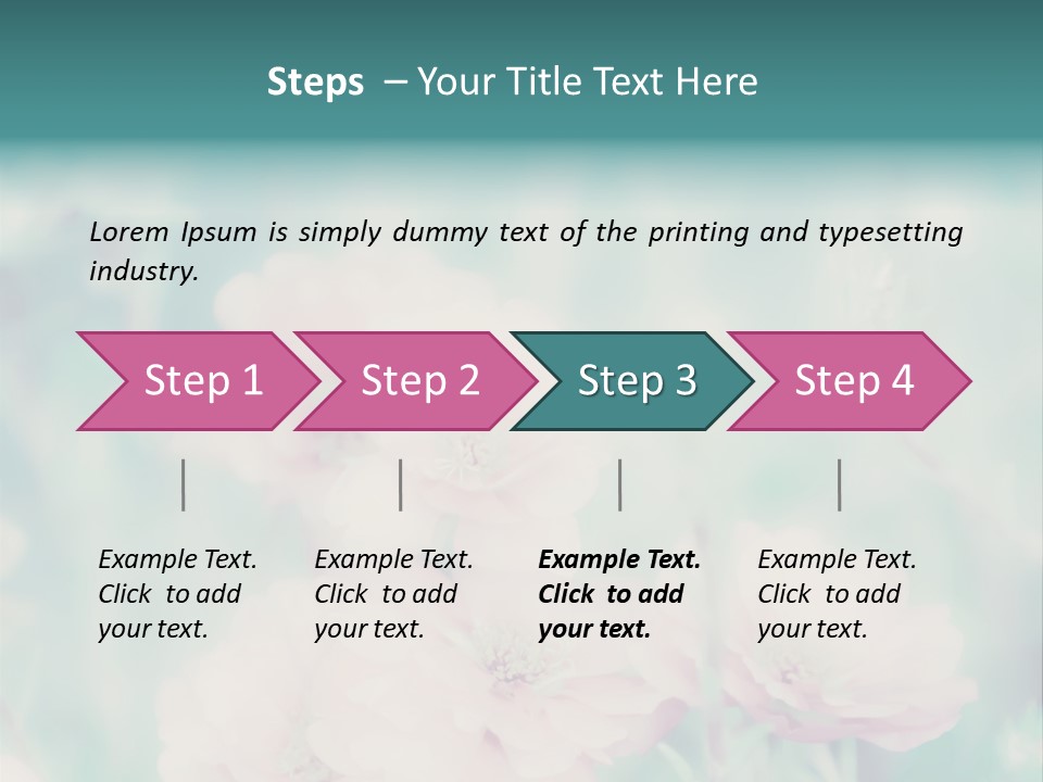 Beautiful Flowers Mossrose Closeup PowerPoint Template