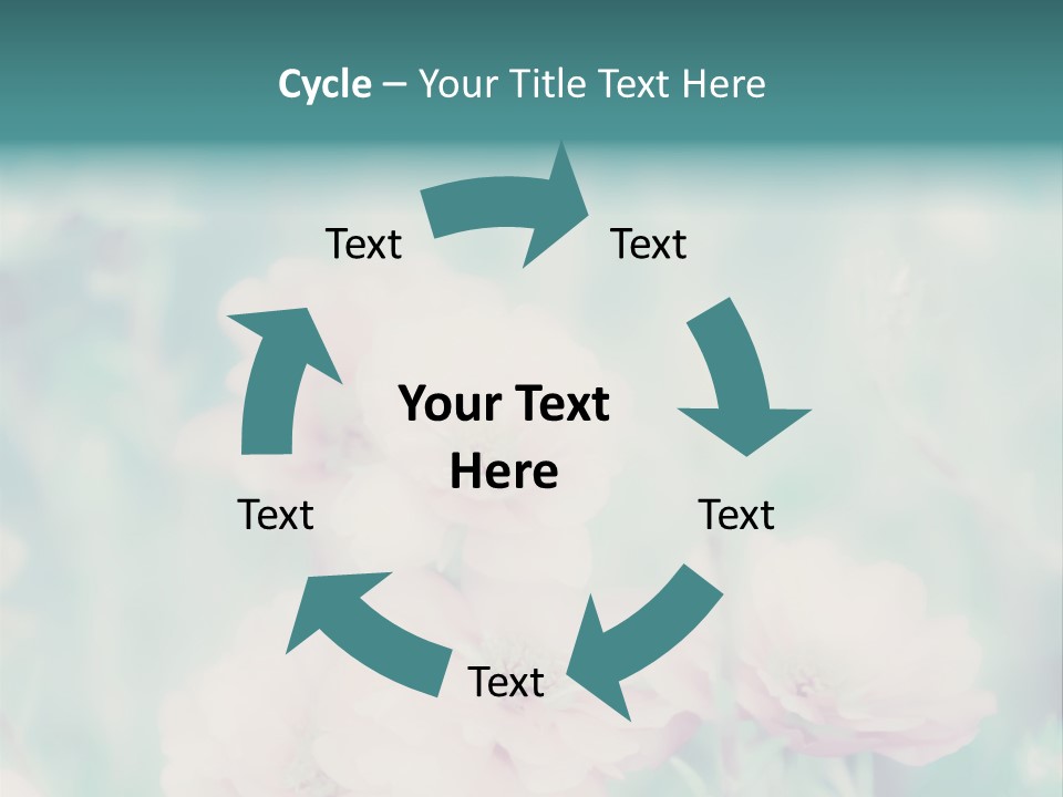 Beautiful Flowers Mossrose Closeup PowerPoint Template