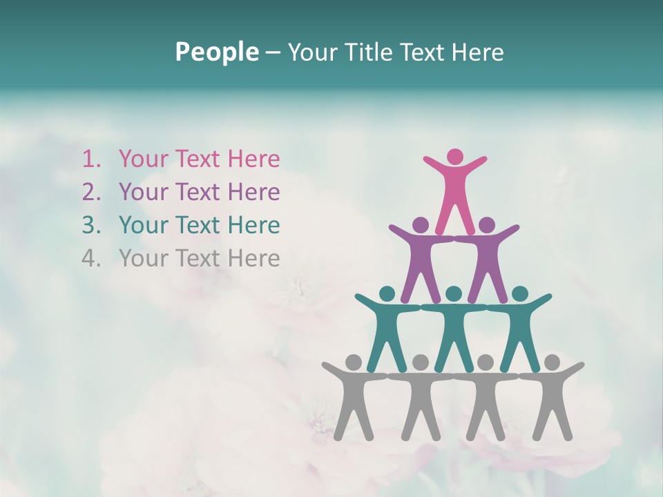 Beautiful Flowers Mossrose Closeup PowerPoint Template