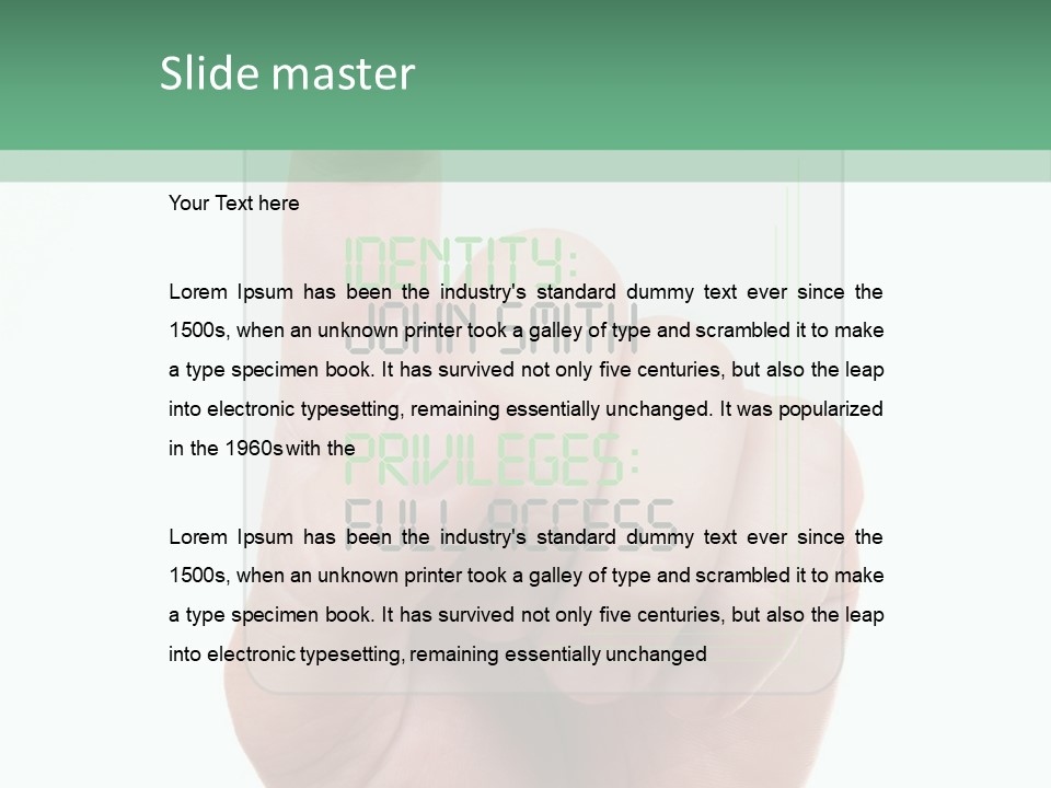 Bank Hand Biometrics PowerPoint Template