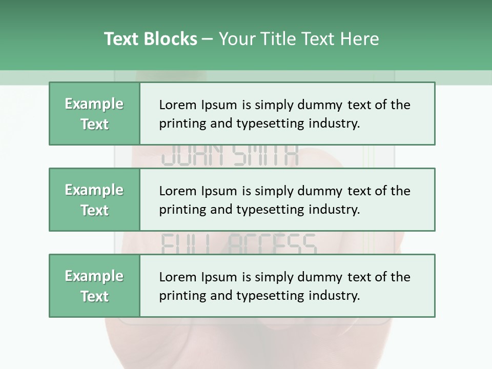 Bank Hand Biometrics PowerPoint Template