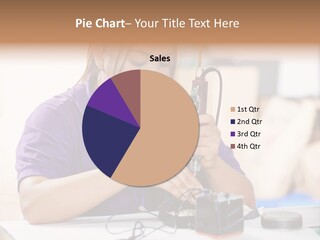 Female Laborer Screwing PowerPoint Template