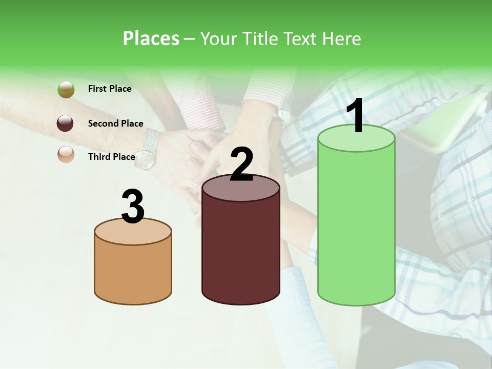 A Group Of People Putting Their Hands Together PowerPoint Template