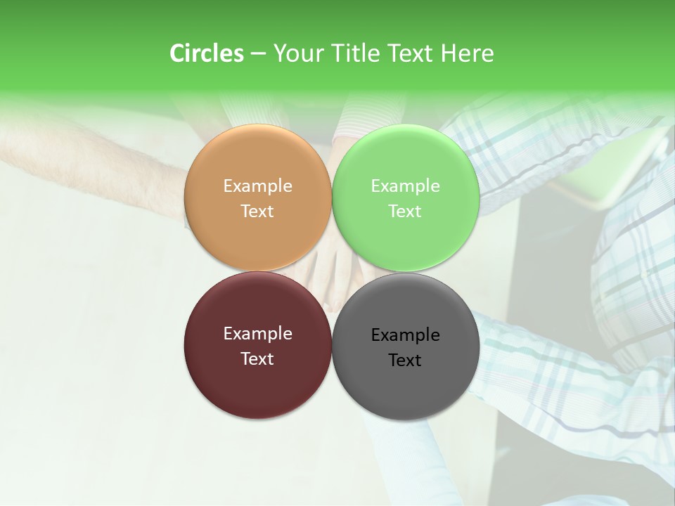 A Group Of People Putting Their Hands Together PowerPoint Template