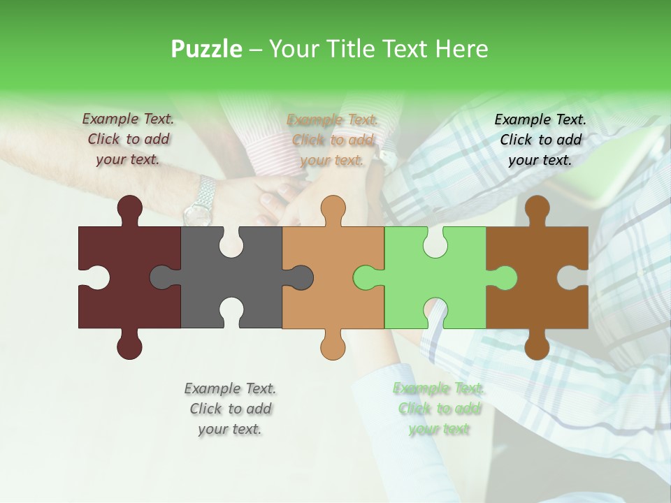 A Group Of People Putting Their Hands Together PowerPoint Template