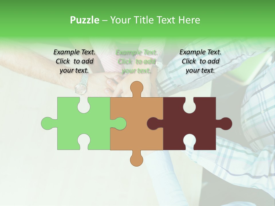 A Group Of People Putting Their Hands Together PowerPoint Template