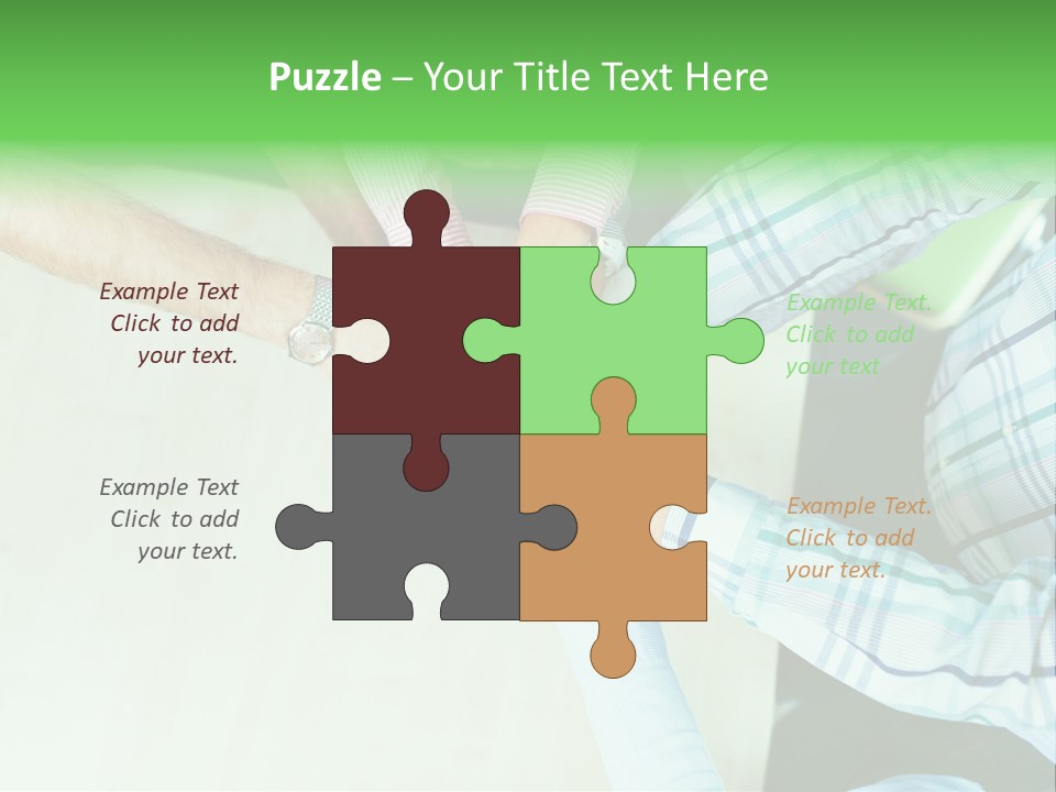 A Group Of People Putting Their Hands Together PowerPoint Template