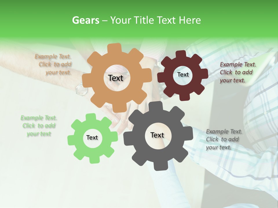 A Group Of People Putting Their Hands Together PowerPoint Template