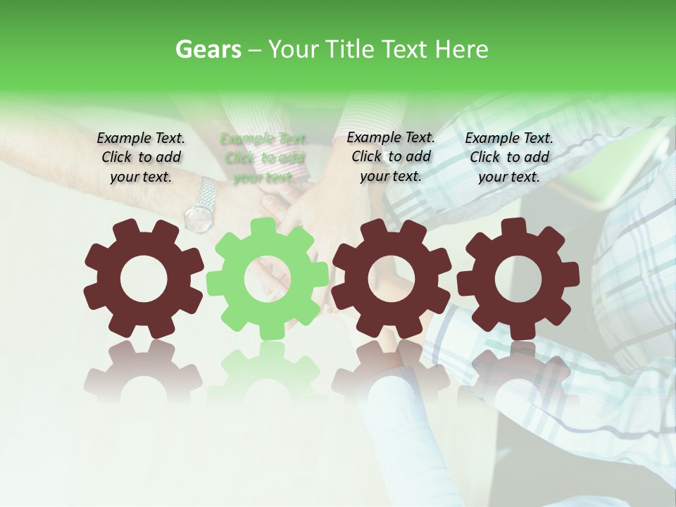 A Group Of People Putting Their Hands Together PowerPoint Template