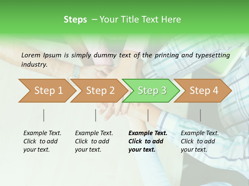 A Group Of People Putting Their Hands Together PowerPoint Template