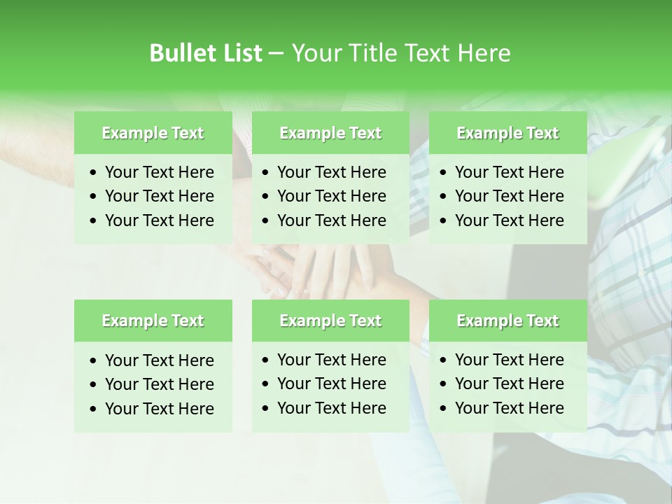A Group Of People Putting Their Hands Together PowerPoint Template