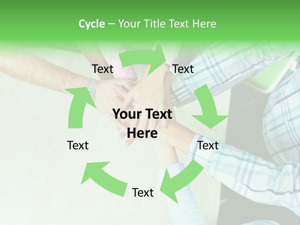 A Group Of People Putting Their Hands Together PowerPoint Template