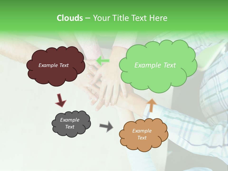A Group Of People Putting Their Hands Together PowerPoint Template