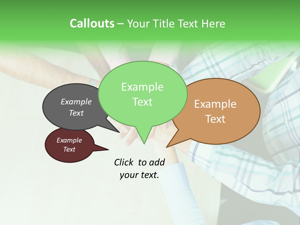 A Group Of People Putting Their Hands Together PowerPoint Template