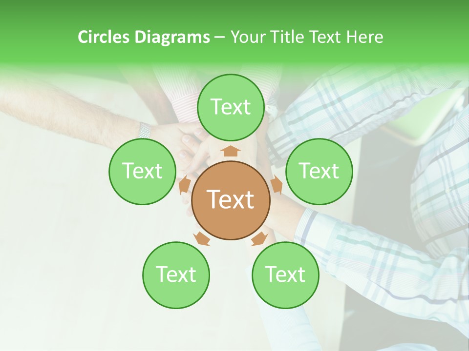 A Group Of People Putting Their Hands Together PowerPoint Template