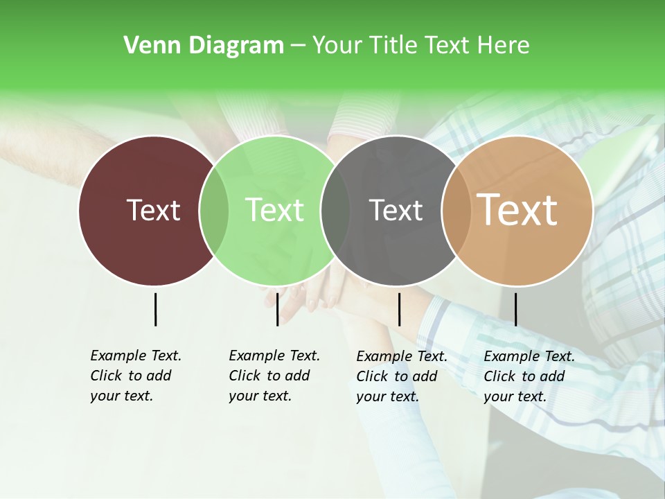 A Group Of People Putting Their Hands Together PowerPoint Template