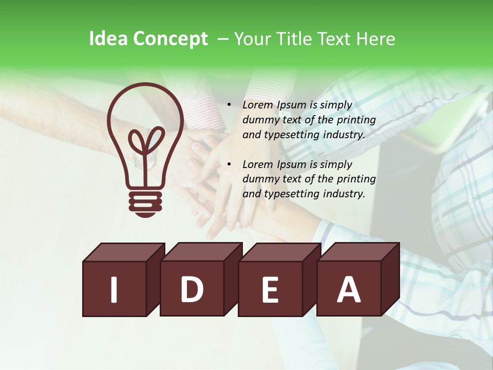 A Group Of People Putting Their Hands Together PowerPoint Template