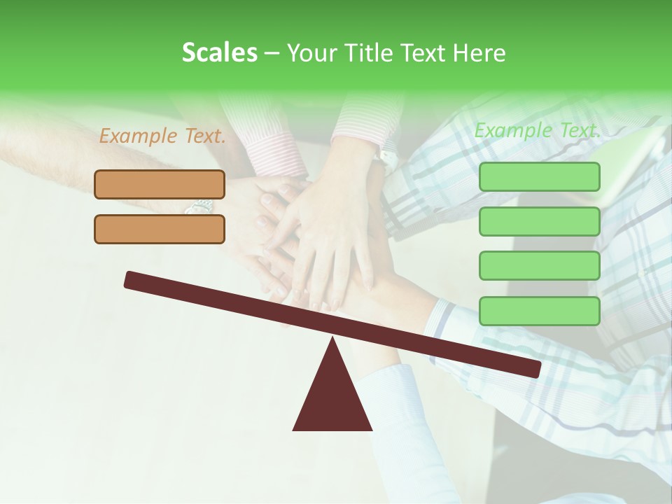 A Group Of People Putting Their Hands Together PowerPoint Template