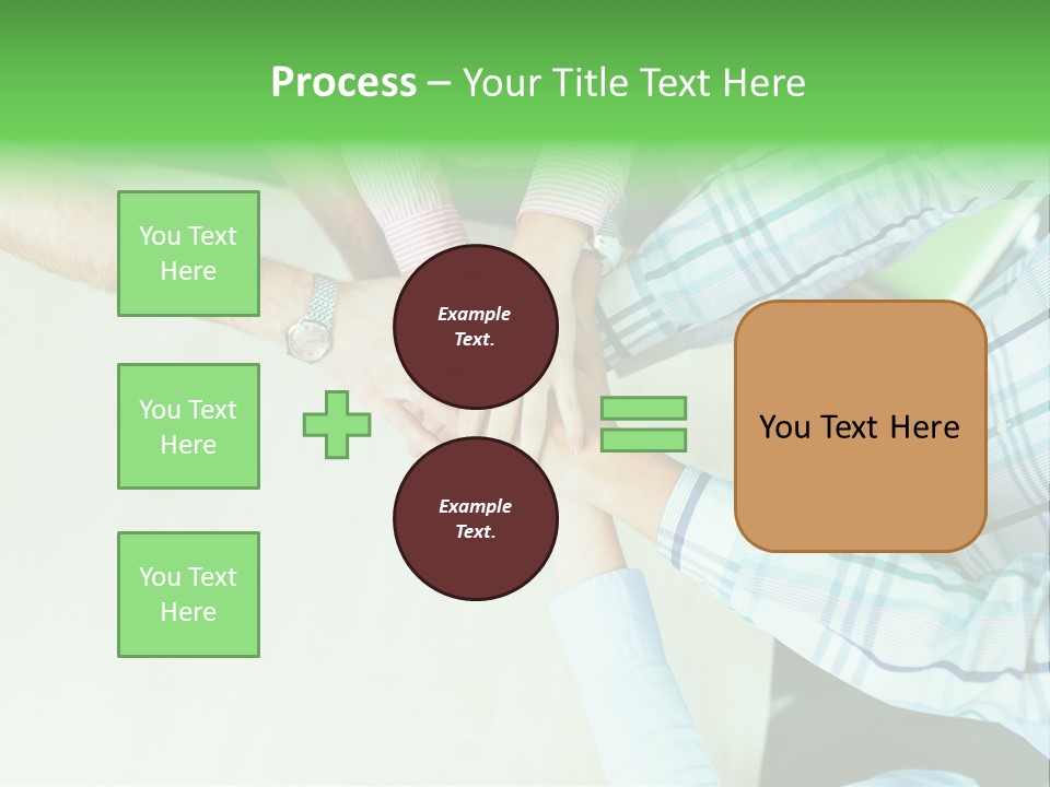 A Group Of People Putting Their Hands Together PowerPoint Template