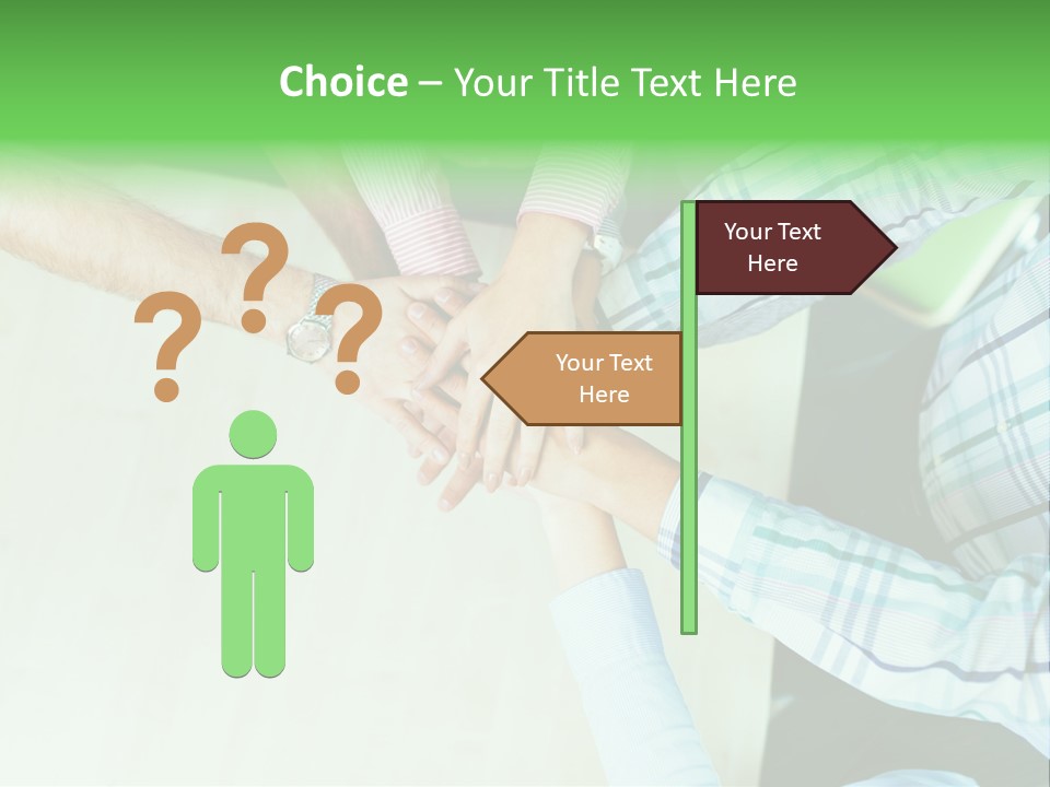 A Group Of People Putting Their Hands Together PowerPoint Template