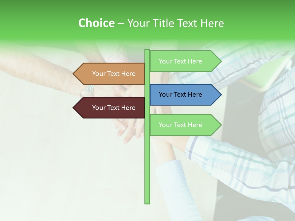 A Group Of People Putting Their Hands Together PowerPoint Template