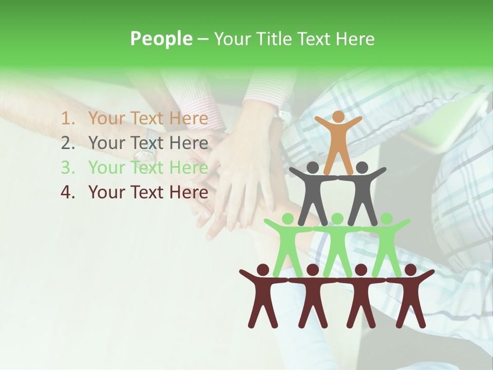 A Group Of People Putting Their Hands Together PowerPoint Template