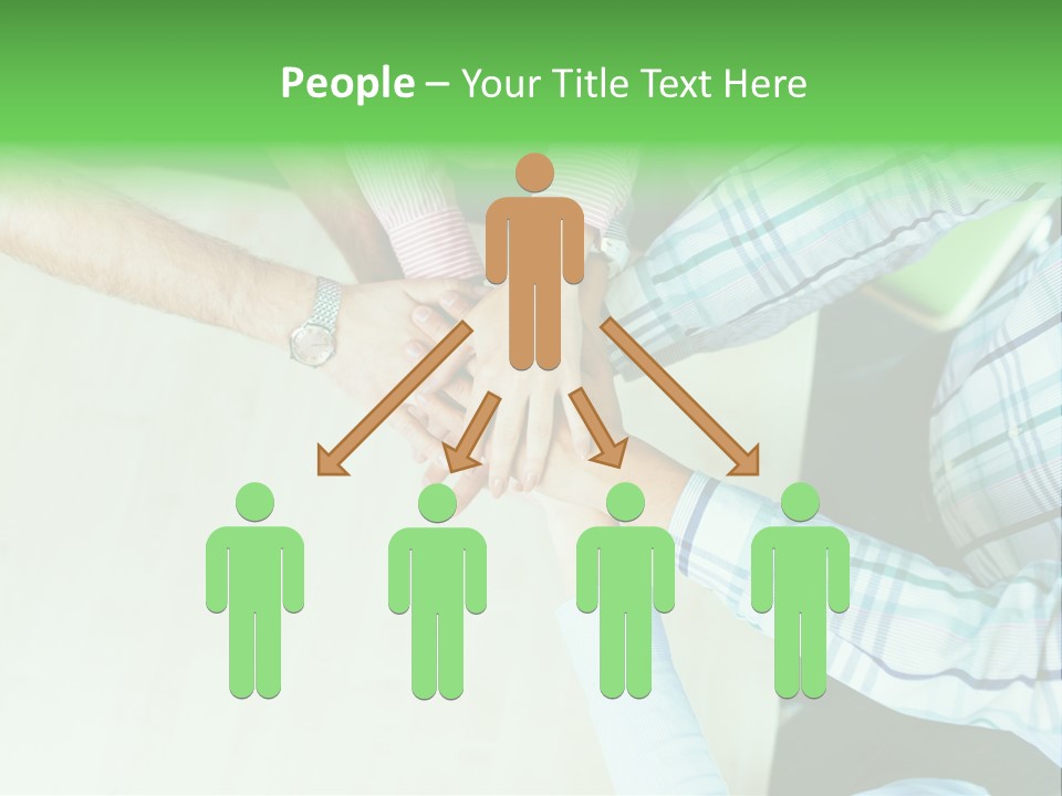 A Group Of People Putting Their Hands Together PowerPoint Template