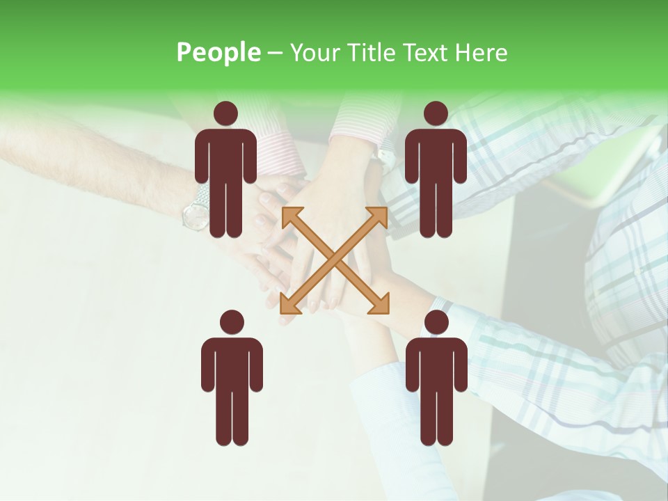 A Group Of People Putting Their Hands Together PowerPoint Template