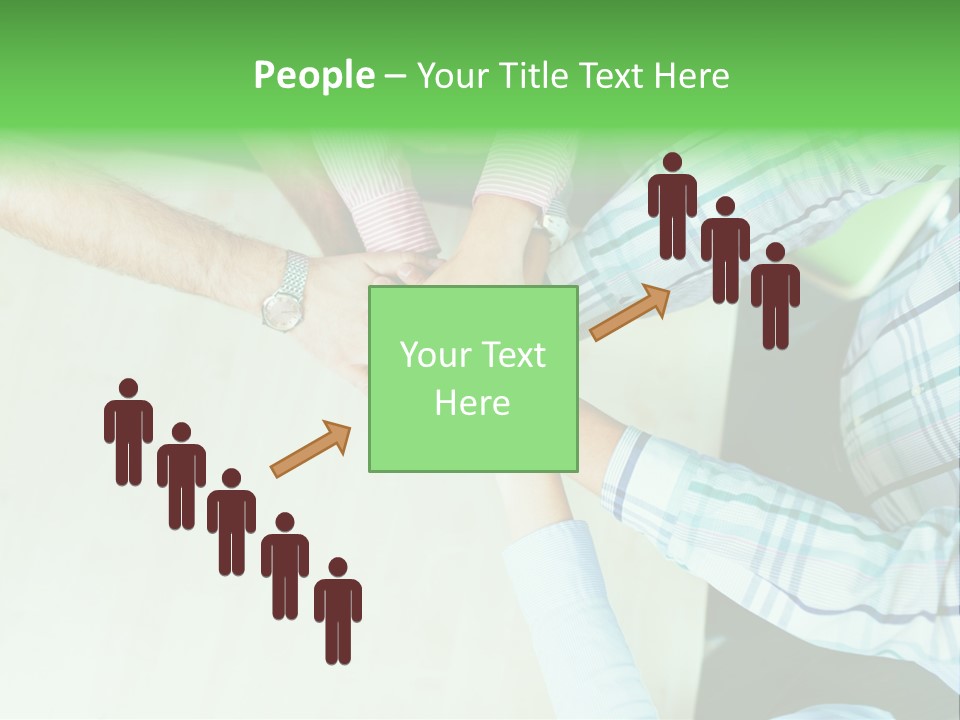A Group Of People Putting Their Hands Together PowerPoint Template