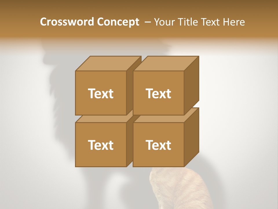 A Cat Sitting In Front Of A Shadow Of A Lion PowerPoint Template