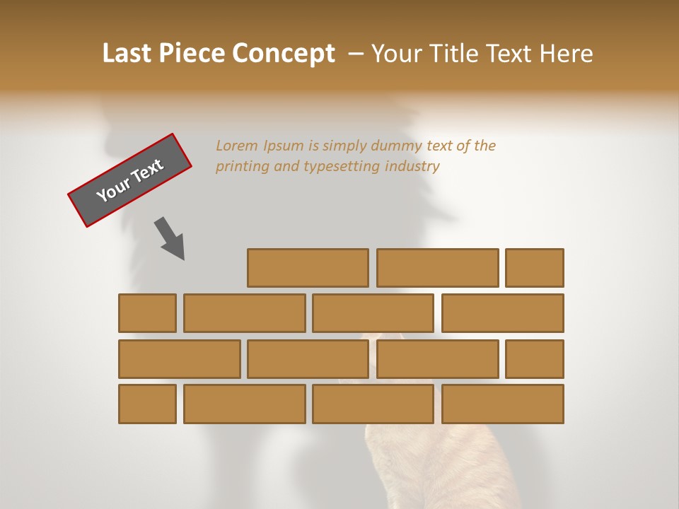 A Cat Sitting In Front Of A Shadow Of A Lion PowerPoint Template