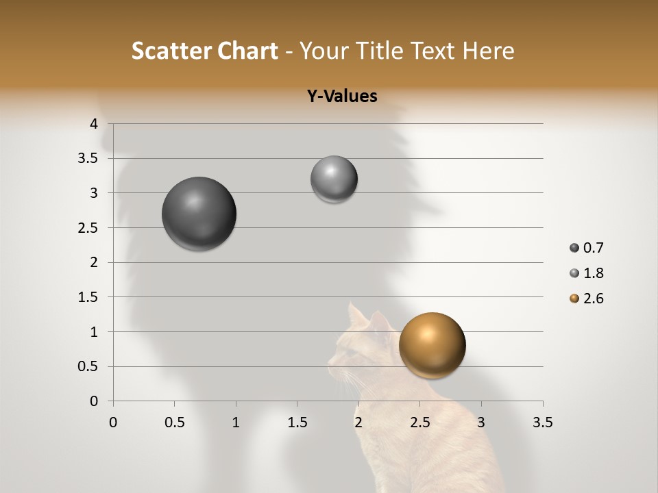 A Cat Sitting In Front Of A Shadow Of A Lion PowerPoint Template