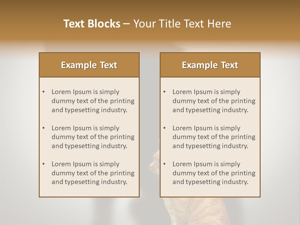 A Cat Sitting In Front Of A Shadow Of A Lion PowerPoint Template