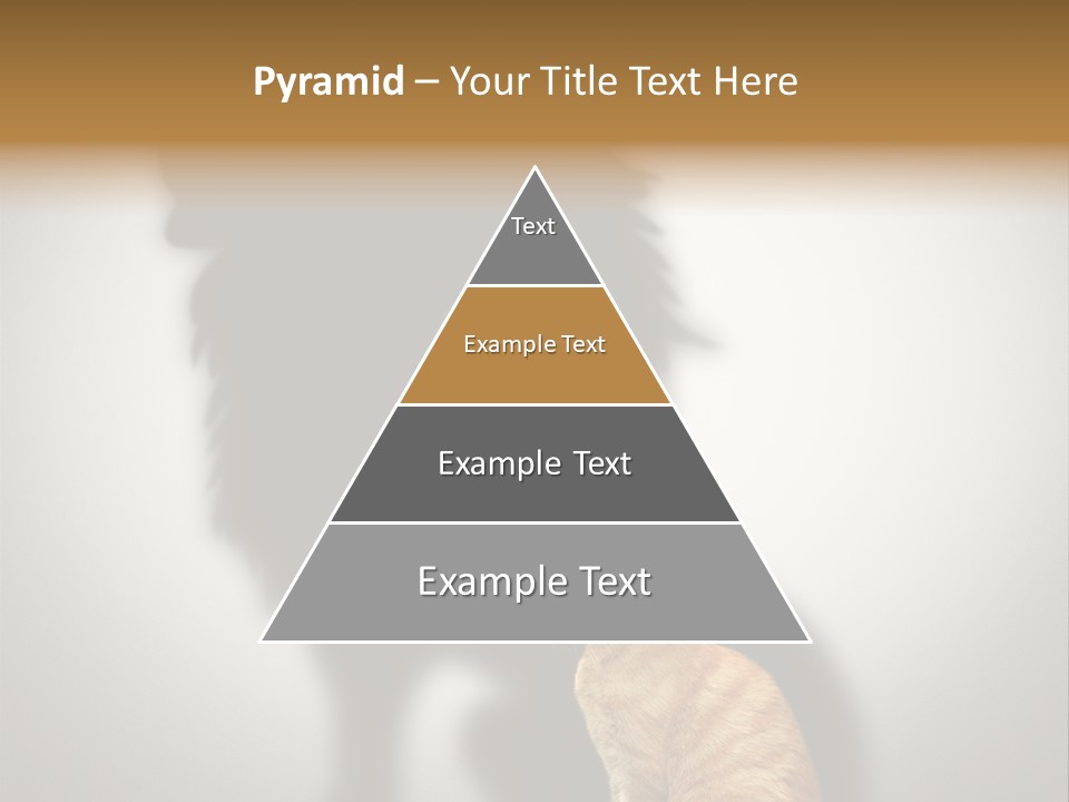 A Cat Sitting In Front Of A Shadow Of A Lion PowerPoint Template