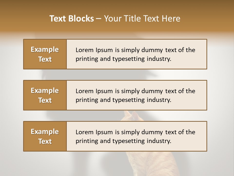 A Cat Sitting In Front Of A Shadow Of A Lion PowerPoint Template