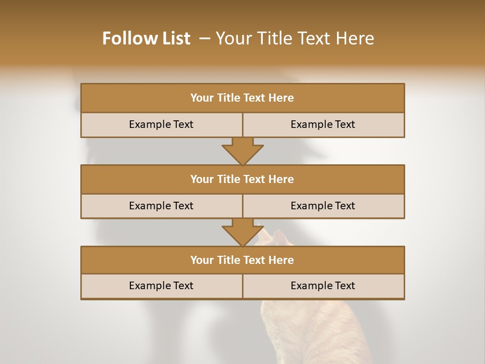 A Cat Sitting In Front Of A Shadow Of A Lion PowerPoint Template