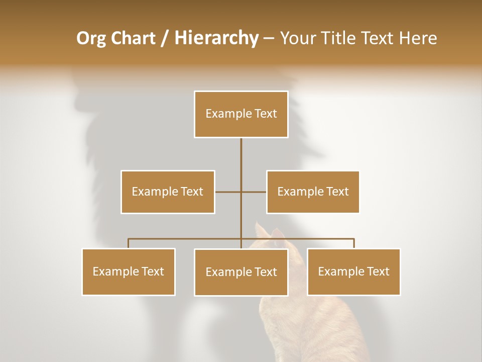 A Cat Sitting In Front Of A Shadow Of A Lion PowerPoint Template