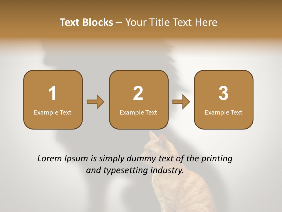 A Cat Sitting In Front Of A Shadow Of A Lion PowerPoint Template