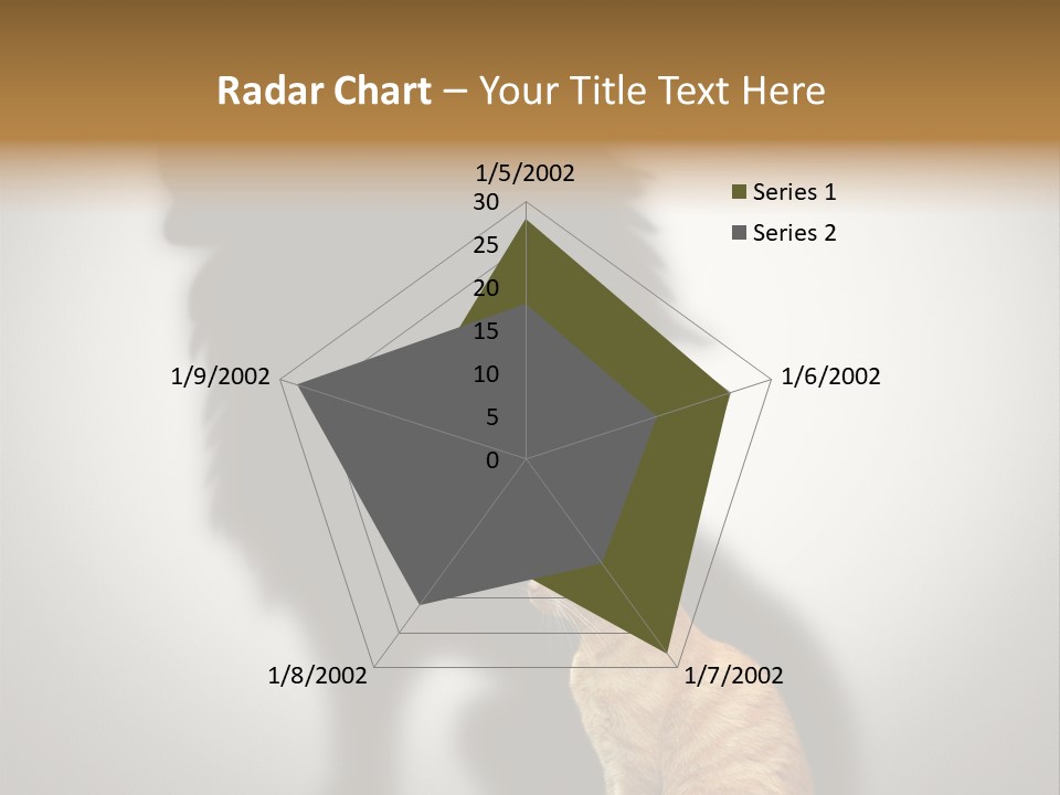 A Cat Sitting In Front Of A Shadow Of A Lion PowerPoint Template