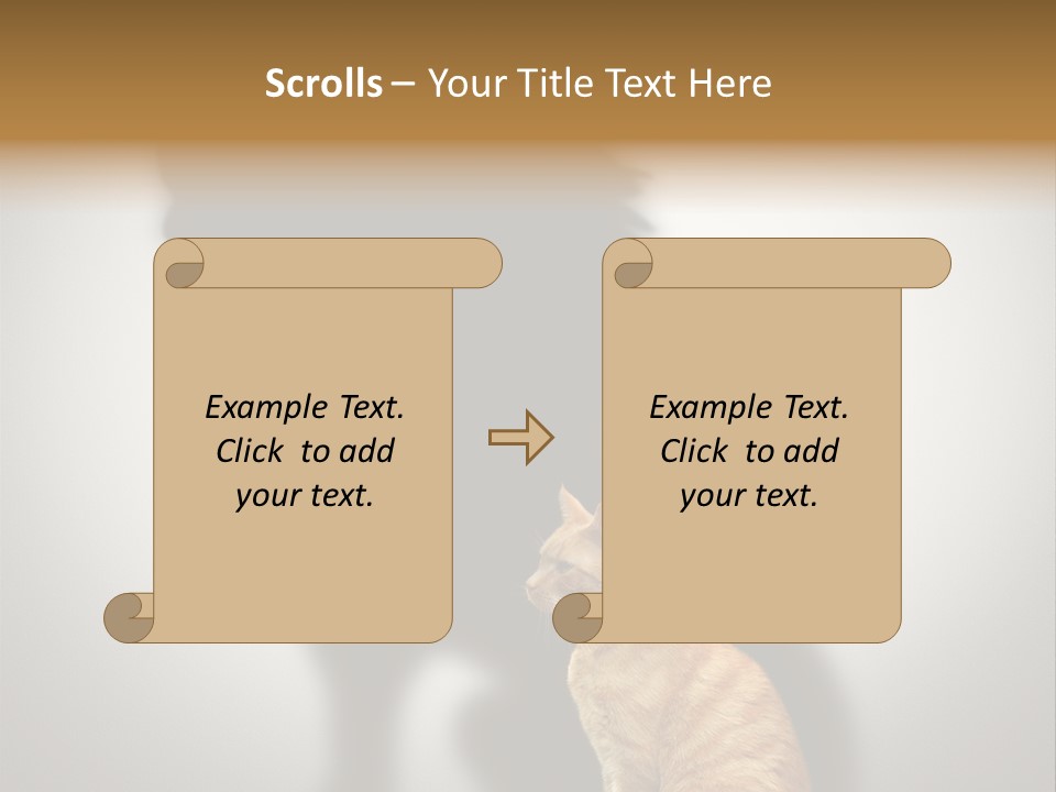 A Cat Sitting In Front Of A Shadow Of A Lion PowerPoint Template