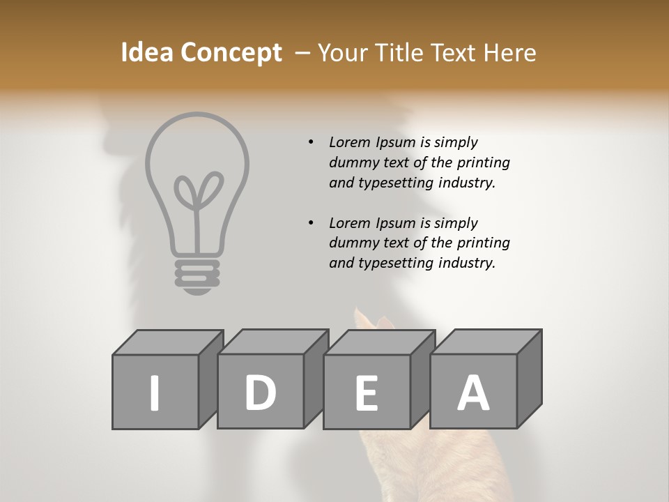 A Cat Sitting In Front Of A Shadow Of A Lion PowerPoint Template