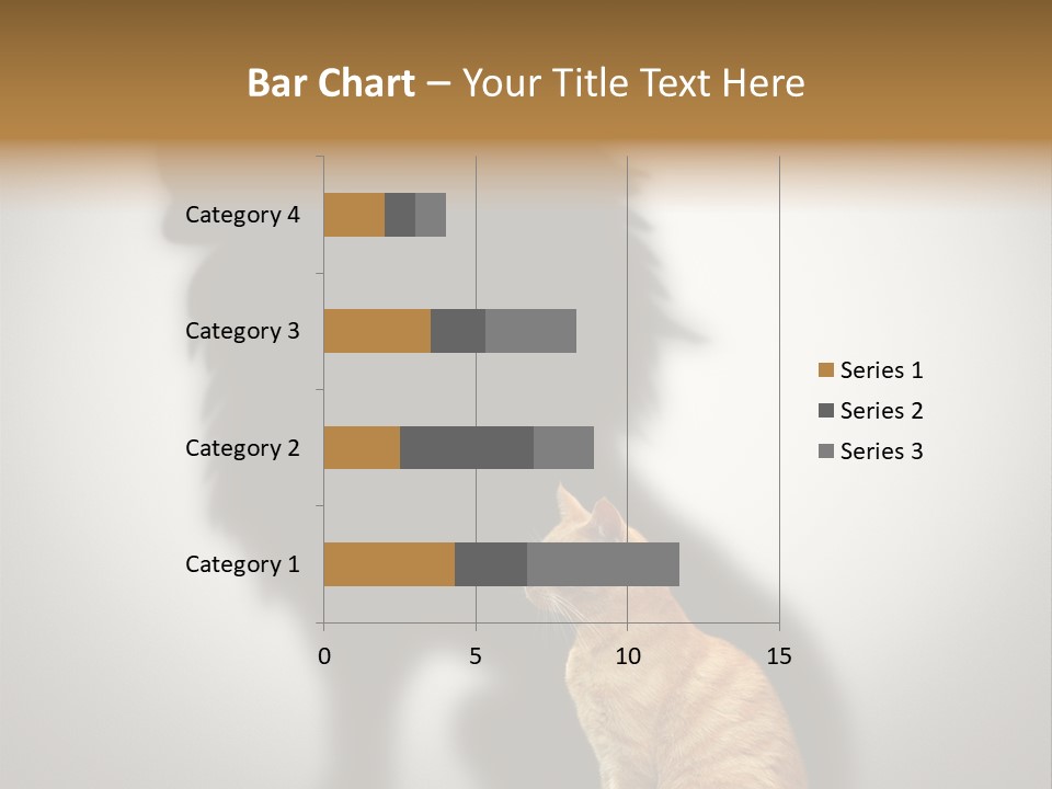 A Cat Sitting In Front Of A Shadow Of A Lion PowerPoint Template