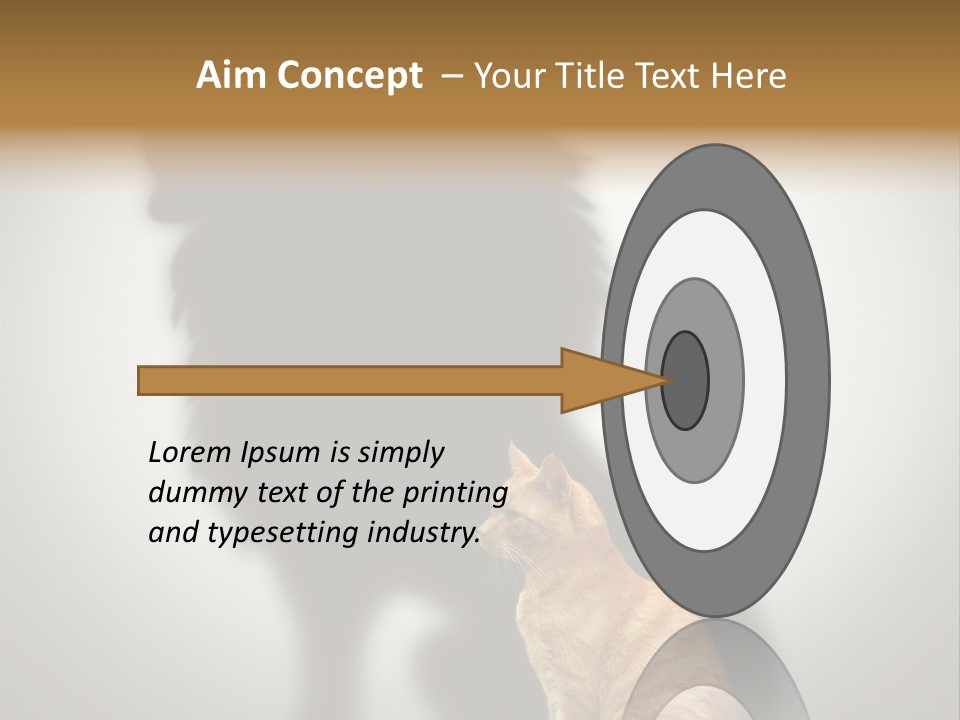 A Cat Sitting In Front Of A Shadow Of A Lion PowerPoint Template